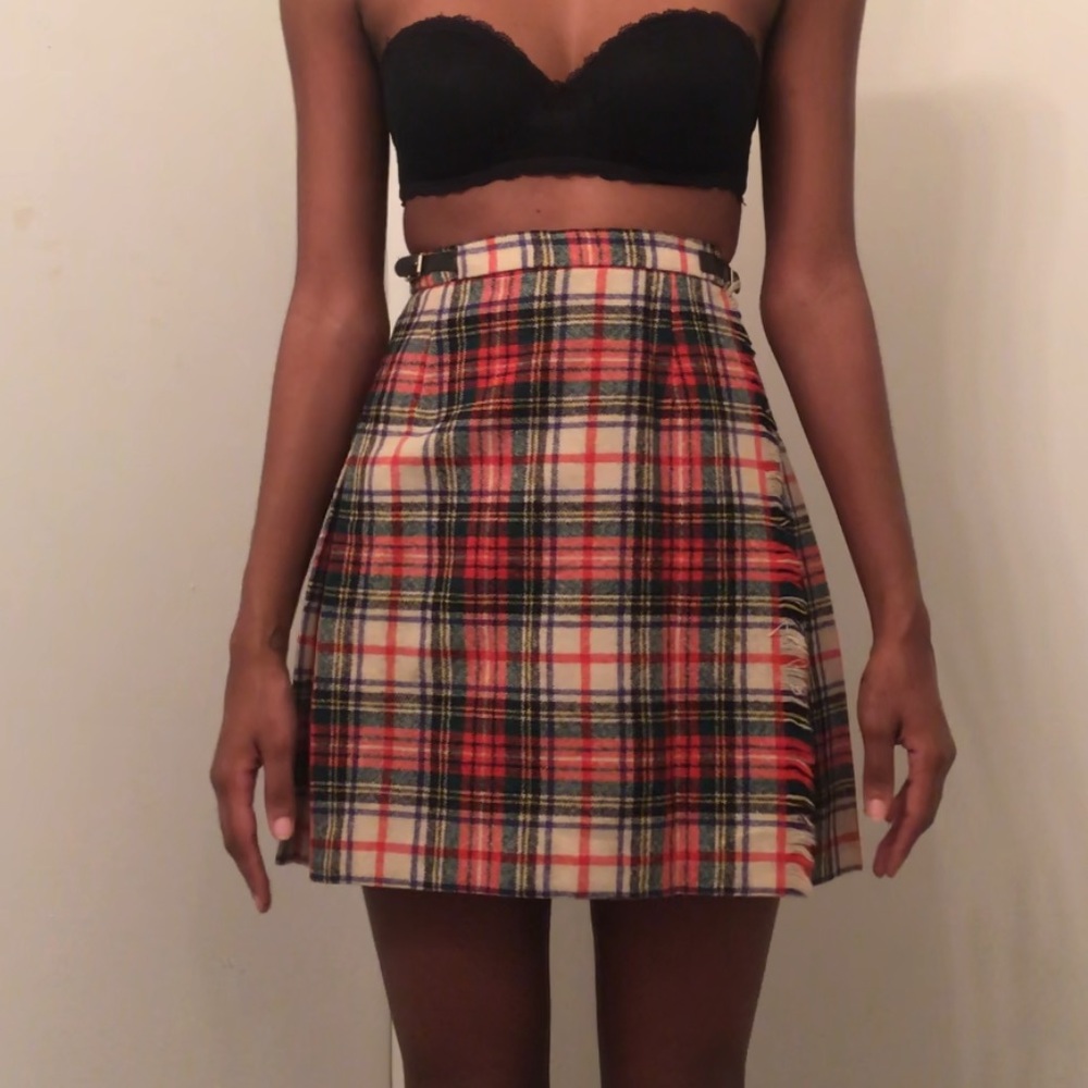 Vintage Plaid Kilt/Wrap Skirt